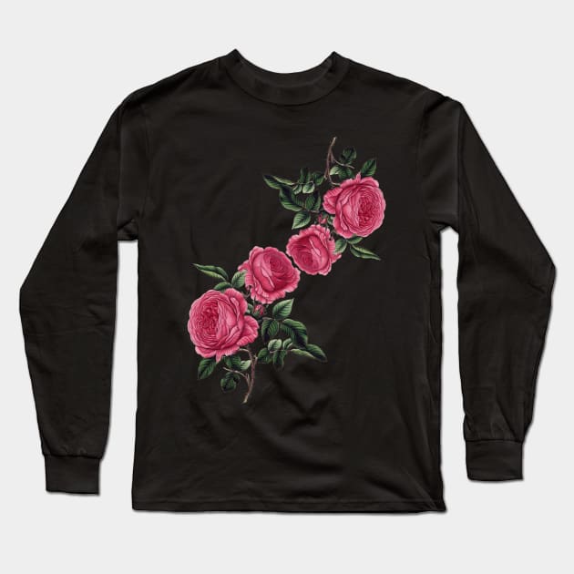 Pink mauve roses Long Sleeve T-Shirt by Tianna Bahringer